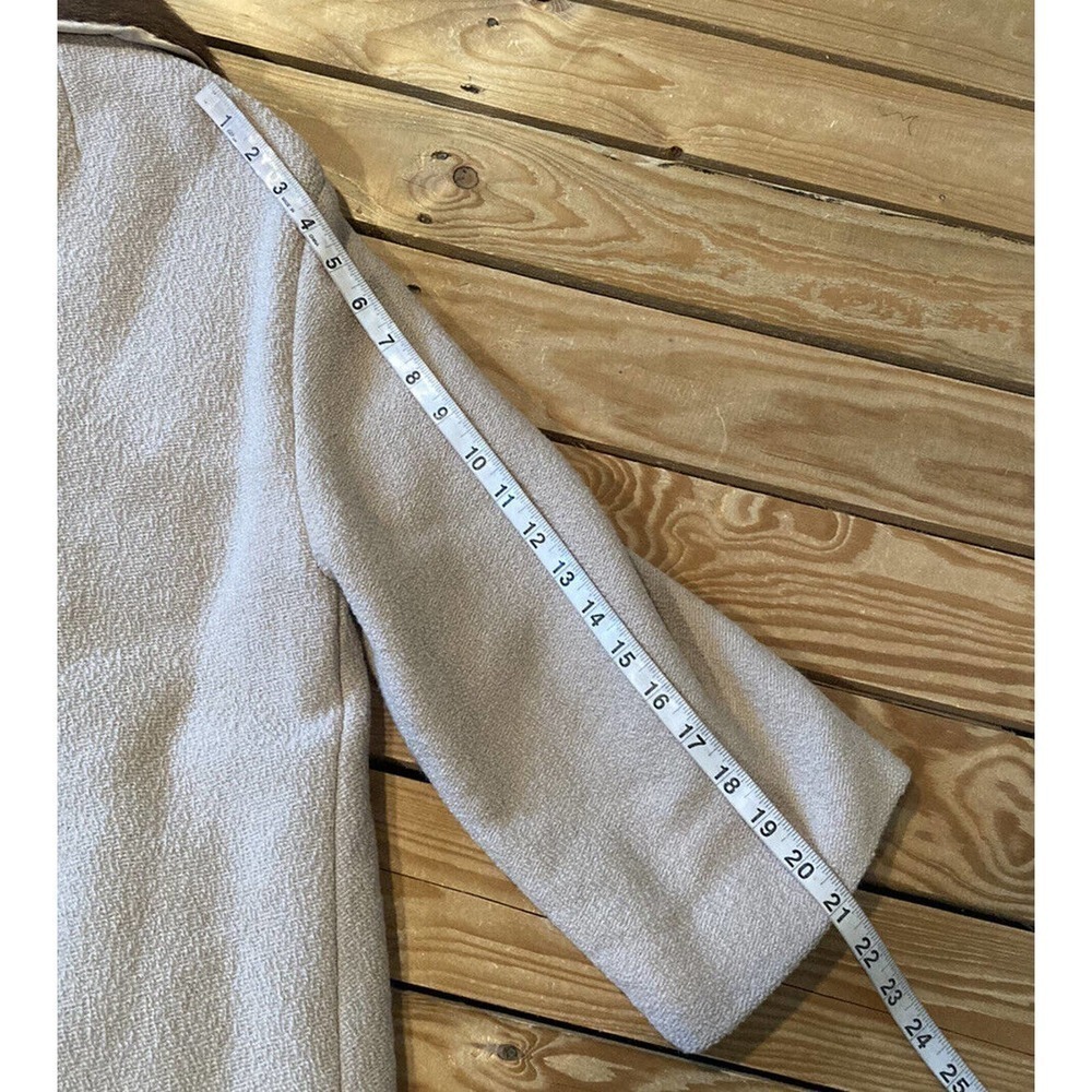 Vintage Union Made Real Fur Neck Button Front Over Coat Size Small Women’s Beige - Picture 9 of 9